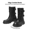 DREAM PAIRS Girls Combat Boots Side Zipper Ankle Booties Toddler/Little Kid/Big Kid(Black)