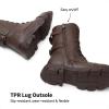 DREAM PAIRS Girls Combat Boots Side Zipper Ankle Booties Toddler/Little Kid/Big Kid(Brown)