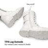 DREAM PAIRS Girls Combat Boots Side Zipper Ankle Booties Toddler/Little Kid/Big Kid(White)