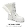 DREAM PAIRS Girls Combat Boots Side Zipper Ankle Booties Toddler/Little Kid/Big Kid(White)