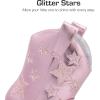DREAM PAIRS Girls Cowgirl Boots Mid Calf Glitter Cowboy Western Boots Toddler Girls Star Riding Shoes(Pink)