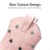 DREAM PAIRS Girls Cowgirl Boots Mid Calf Glitter Cowboy Western Boots Toddler Girls Star Riding Shoes(Pink-holes)