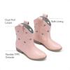 DREAM PAIRS Girls Cowgirl Boots Mid Calf Glitter Cowboy Western Boots Toddler Girls Star Riding Shoes(Pink-holes)