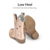 DREAM PAIRS Girls Cowgirl Boots Mid Calf Glitter Cowboy Western Boots Toddler Girls Star Riding Shoes(Rose Gold-holes)