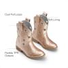 DREAM PAIRS Girls Cowgirl Boots Mid Calf Glitter Cowboy Western Boots Toddler Girls Star Riding Shoes(Rose Gold-holes)