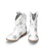DREAM PAIRS Girls Cowgirl Boots Mid Calf Glitter Cowboy Western Boots Toddler Girls Star Riding Shoes(White)