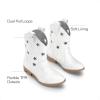 DREAM PAIRS Girls Cowgirl Boots Mid Calf Glitter Cowboy Western Boots Toddler Girls Star Riding Shoes(White-holes)