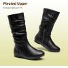 DREAM PAIRS Girl’s Faux Fur Lined Knee High Winter Riding Boots(Toddler/Little Kid/Big Kid)(Blvd-black Pu)