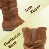 DREAM PAIRS Girl’s Faux Fur Lined Knee High Winter Riding Boots(Toddler/Little Kid/Big Kid)(Blvd-tan)