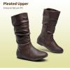 DREAM PAIRS Girl’s Faux Fur Lined Knee High Winter Riding Boots(Toddler/Little Kid/Big Kid)(Brown Pu)