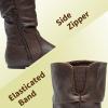 DREAM PAIRS Girl’s Faux Fur Lined Knee High Winter Riding Boots(Toddler/Little Kid/Big Kid)(Brown Pu)
