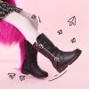 DREAM PAIRS Girls Faux Fur Lining Knee High Winter Motorcycle Riding Boots Toddler/Little Kid/Big Kid(Black)
