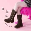 DREAM PAIRS Girls Faux Fur Lining Knee High Winter Motorcycle Riding Boots Toddler/Little Kid/Big Kid(Brown)