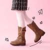 DREAM PAIRS Girls Faux Fur Lining Knee High Winter Motorcycle Riding Boots Toddler/Little Kid/Big Kid(Tan)