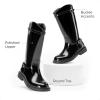 DREAM PAIRS Girls Knee High Boots Side Zipper Riding Shoes for Little Kid/Big Kid(All Black)