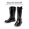 DREAM PAIRS Girls Knee High Boots Side Zipper Riding Shoes for Little Kid/Big Kid(All Black)