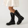 DREAM PAIRS Girls Knee High Boots Side Zipper Riding Shoes for Little Kid/Big Kid(All Black)