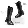 DREAM PAIRS Girls Knee High Boots Side Zipper Riding Shoes for Little Kid/Big Kid(Black)