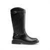 DREAM PAIRS Girls Knee High Boots Side Zipper Riding Shoes for Little Kid/Big Kid(Black)