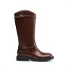 DREAM PAIRS Girls Knee High Boots Side Zipper Riding Shoes for Little Kid/Big Kid(Brown)