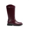 DREAM PAIRS Girls Knee High Boots Side Zipper Riding Shoes for Little Kid/Big Kid(Burgundy)