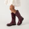 DREAM PAIRS Girls Knee High Boots Side Zipper Riding Shoes for Little Kid/Big Kid(Burgundy)