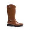 DREAM PAIRS Girls Knee High Boots Side Zipper Riding Shoes for Little Kid/Big Kid(Tan)