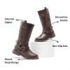 DREAM PAIRS Girls Knee High Fashion Riding Boots for Toddler/Little Kid/Big Kid(Brown)