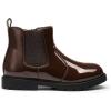 DREAM PAIRS Girls Side Zipper Chelsea Ankle Boots Little Kid/Big Kid(Brown/Pat)