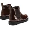 DREAM PAIRS Girls Side Zipper Chelsea Ankle Boots Little Kid/Big Kid(Brown/Pat)