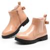 DREAM PAIRS Girls Side Zipper Chelsea Ankle Boots Little Kid/Big Kid(Pink/Pat)