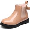 DREAM PAIRS Girls Side Zipper Chelsea Ankle Boots Little Kid/Big Kid(Pink/Pat)