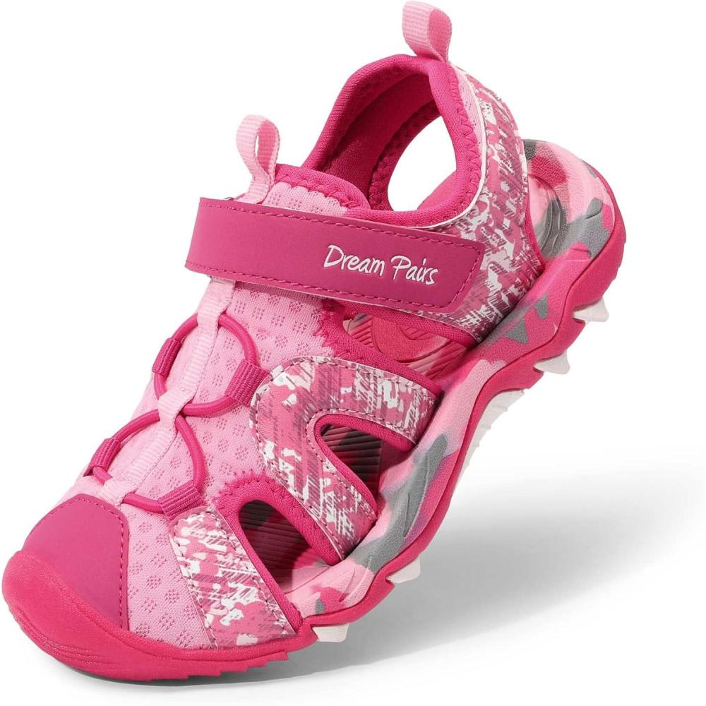 imageDREAM PAIRS Boys Girls Summer Outdoor Athletic Sport Sandals for LittleBig KidHot PinkPink