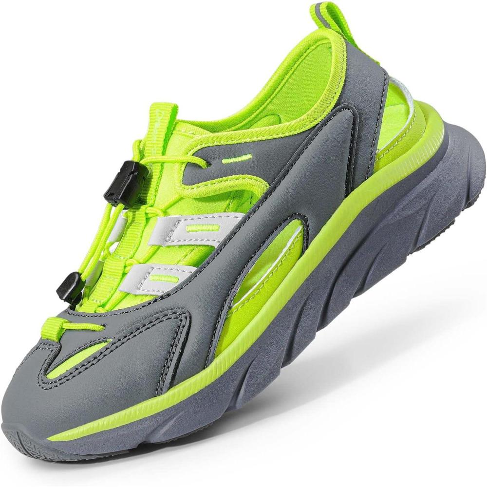 imageDREAM PAIRS Boys Girls Summer Outdoor Athletic Sport Sandals for LittleBig KidsGreyGreen