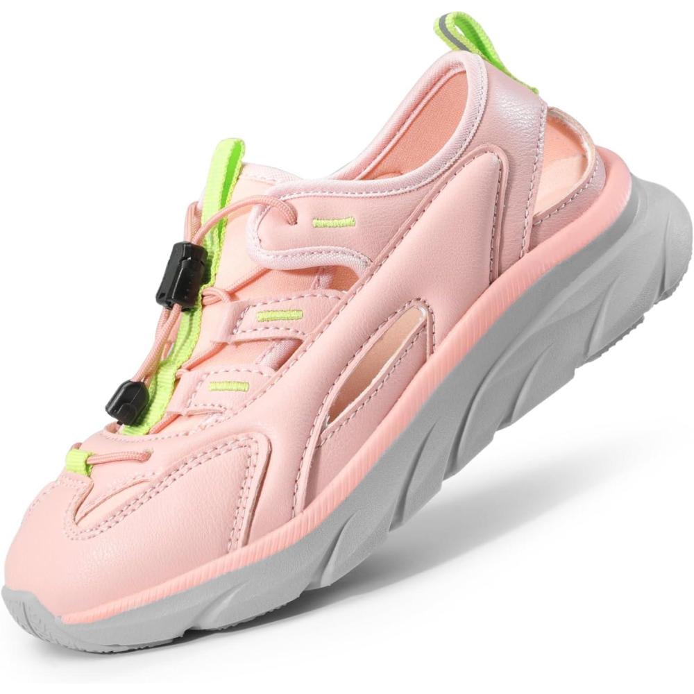 imageDREAM PAIRS Boys Girls Summer Outdoor Athletic Sport Sandals for LittleBig KidsPinkLight Grey