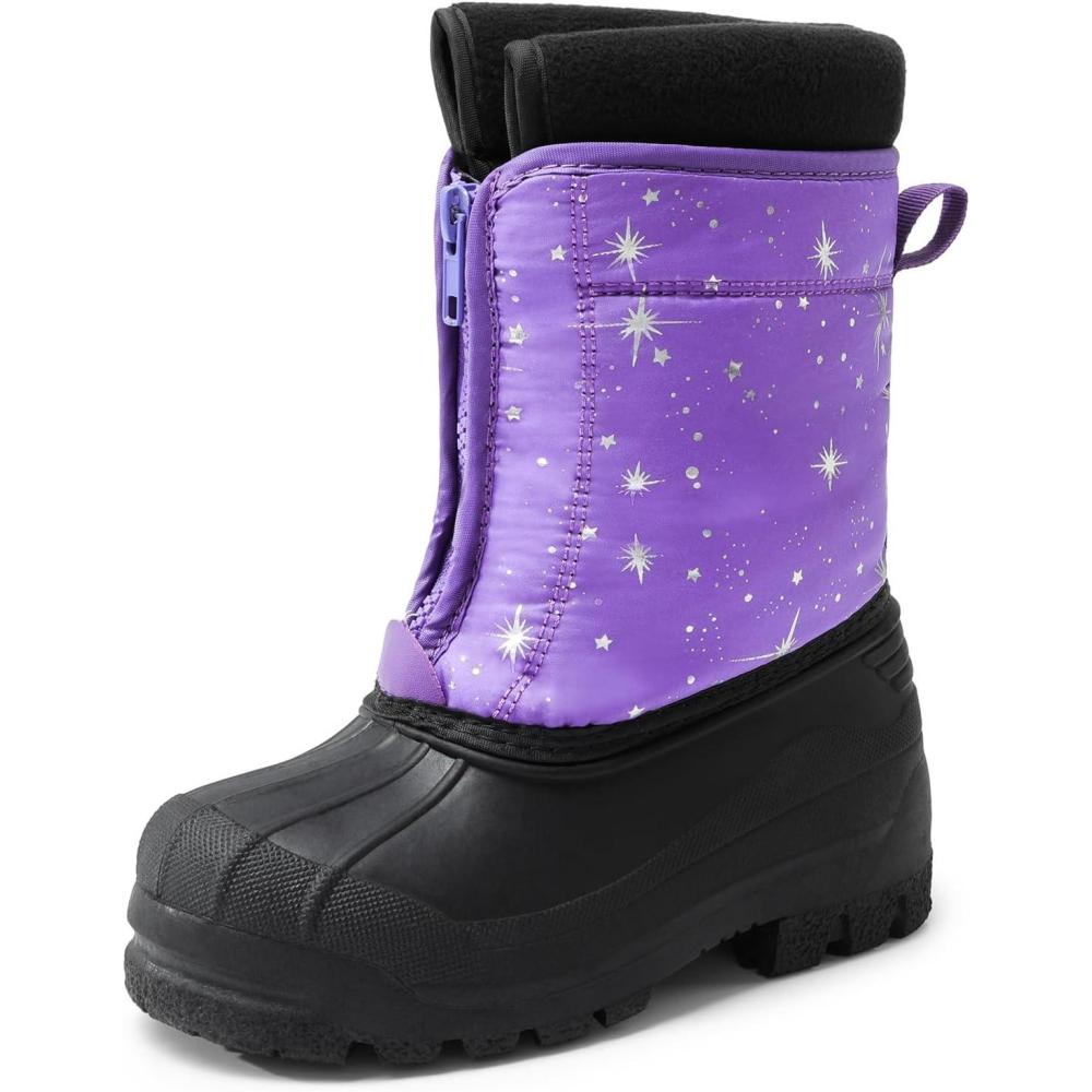 imageDREAM PAIRS Boys Girls Waterproof Winter Snow BootsPurpleMulti