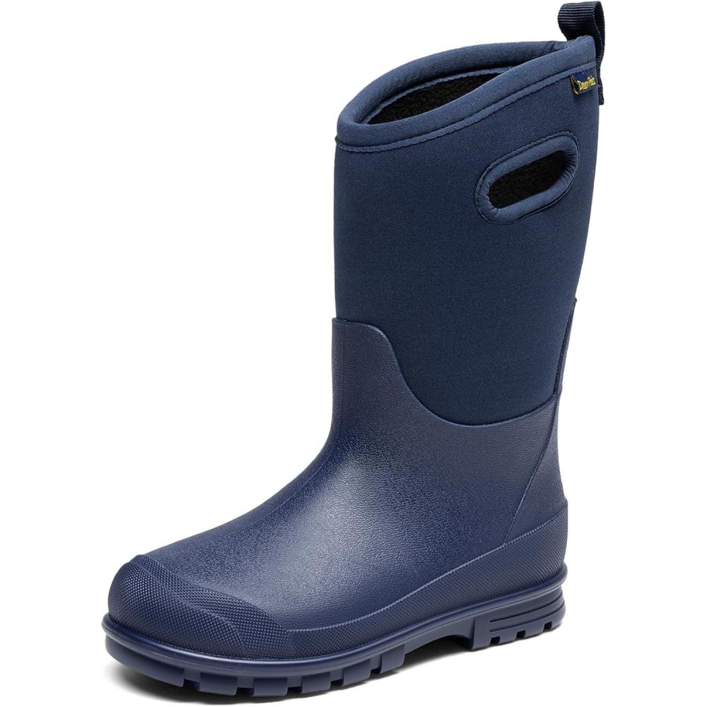 imageDREAM PAIRS Boys Waterproof Boots Outdoor Shoes with Handles for Rain Snow Winter Mud and Cold Weather for LittleBig KidsNavy
