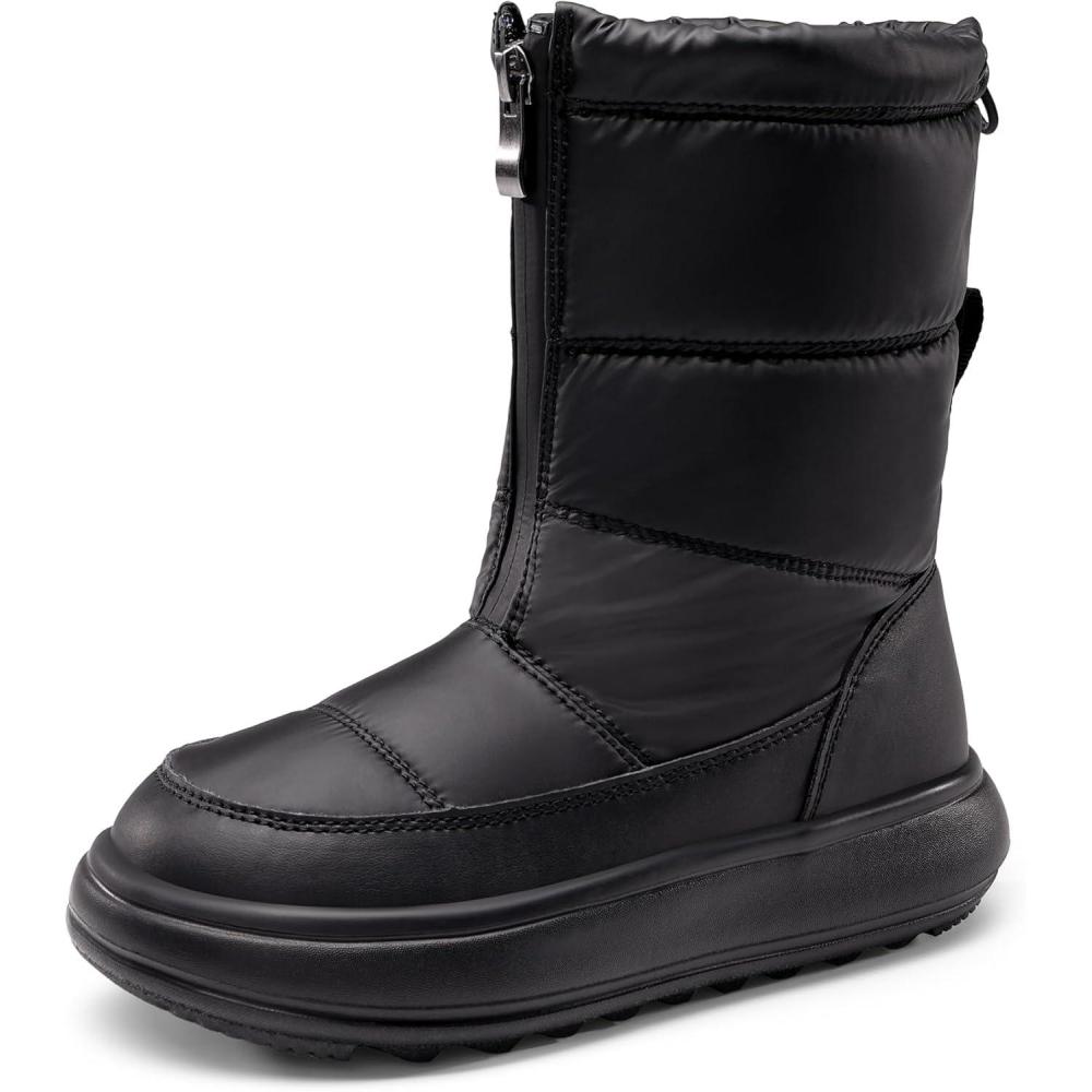 imageDREAM PAIRS Girls Boys Snow Foldable Boots Shaft Lightweight Mid Calf Winter Shoes for LittleBig Kid