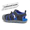 DREAM PAIRS Boys Girls Closed-Toe Outdoor Summer Sport Sandals for Little/Big Kid(Black/Dark Blue)