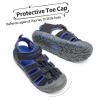 DREAM PAIRS Boys Girls Closed-Toe Outdoor Summer Sport Sandals for Little/Big Kid(Black/Dark Blue)