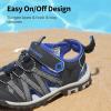 DREAM PAIRS Boys Girls Closed-Toe Outdoor Summer Sport Sandals for Little/Big Kid(Black/Grey/Blue)