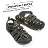 DREAM PAIRS Boys Girls Closed-Toe Outdoor Summer Sport Sandals for Little/Big Kid(Black/Grey/Yellow)