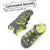 DREAM PAIRS Boys Girls Closed-Toe Outdoor Summer Sport Sandals for Little/Big Kid(Grey/Green)