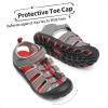 DREAM PAIRS Boys Girls Closed-Toe Outdoor Summer Sport Sandals for Little/Big Kid(Grey/Light/Grey/Red)