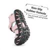 DREAM PAIRS Boys Girls Closed-Toe Outdoor Summer Sport Sandals for Little/Big Kid(Pink)