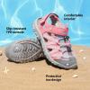DREAM PAIRS Boys Girls Closed-Toe Outdoor Summer Sport Sandals for Little/Big Kid(Pink/Grey/Green)