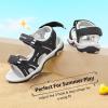 DREAM PAIRS Boys Girls Fashion Athletic Summer Sports Sandals(Toddler/Little Kid/Big Kid)(Black/Light/Grey)