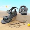 DREAM PAIRS Boys Girls Fashion Athletic Summer Sports Sandals(Toddler/Little Kid/Big Kid)(Dark/Grey/Neon/Green/Blue)