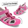 DREAM PAIRS Boys Girls Outdoor Summer Sport Athletic Sandals for Little/Big Kid(Fuchsia/Shell/Pink)