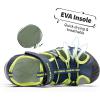 DREAM PAIRS Boys Girls Outdoor Summer Sport Athletic Sandals for Little/Big Kid(Navy/Neon Green)